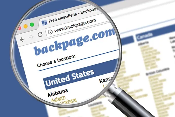 BackPage website screenshot