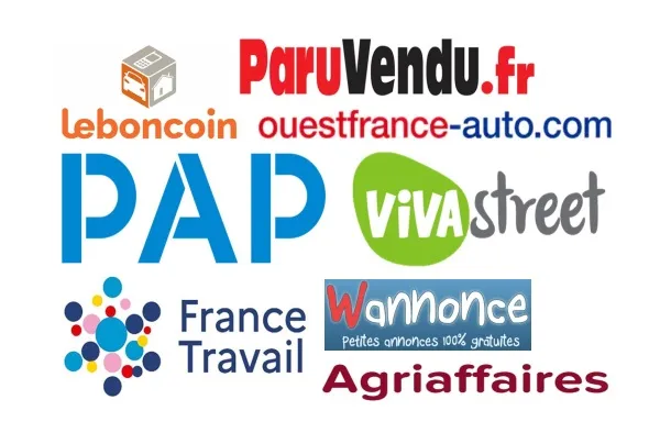Logos of the best classified ads sites in France